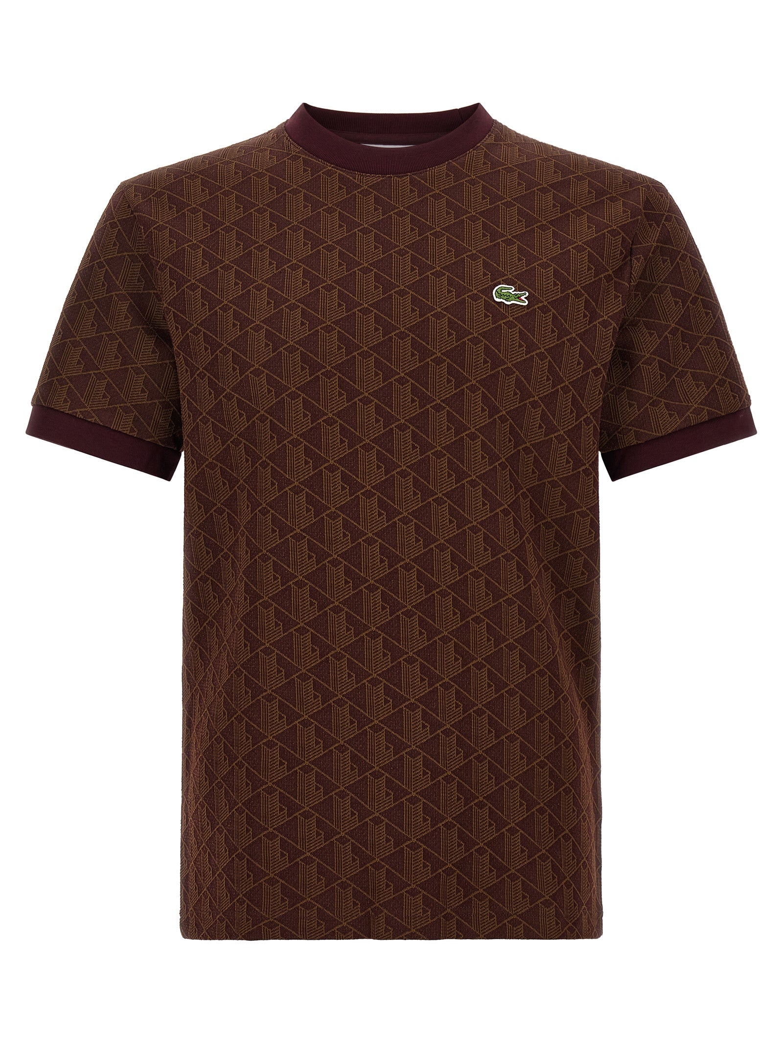 Lacoste Brown Polyester T-Shirt