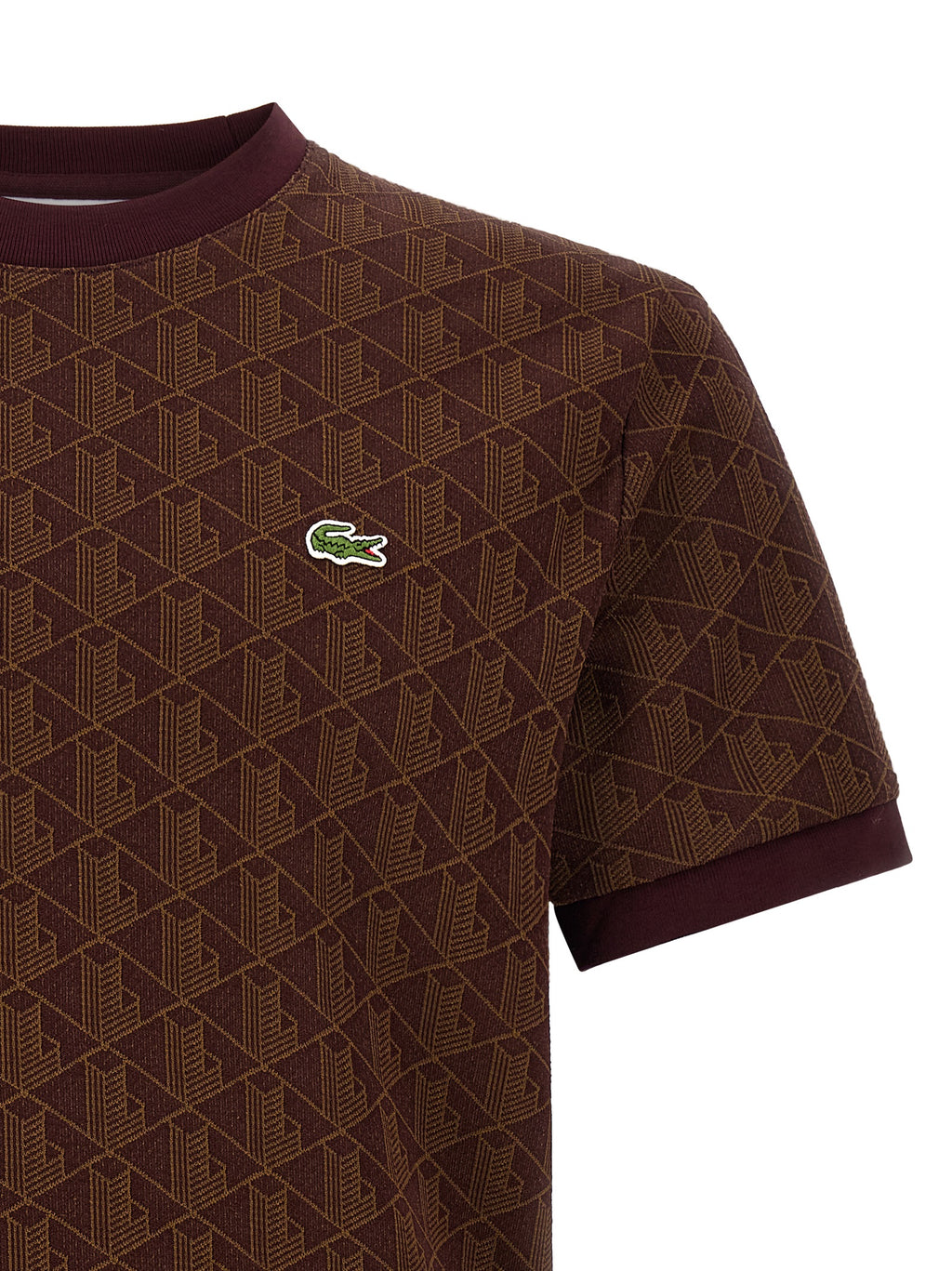 Lacoste Brown Polyester T-Shirt