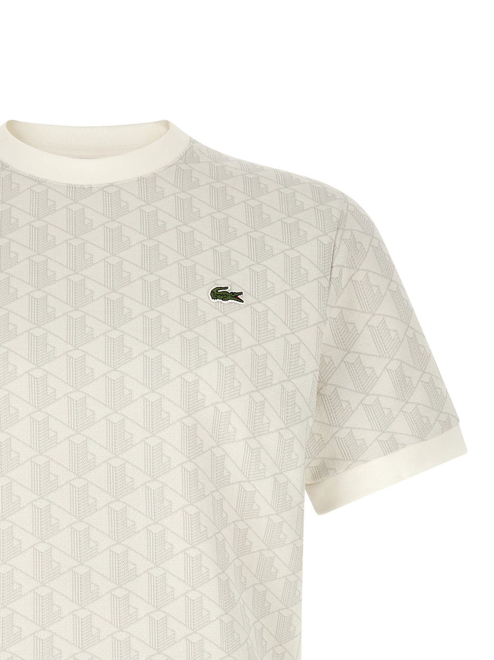 Lacoste Beige Polyester T-Shirt