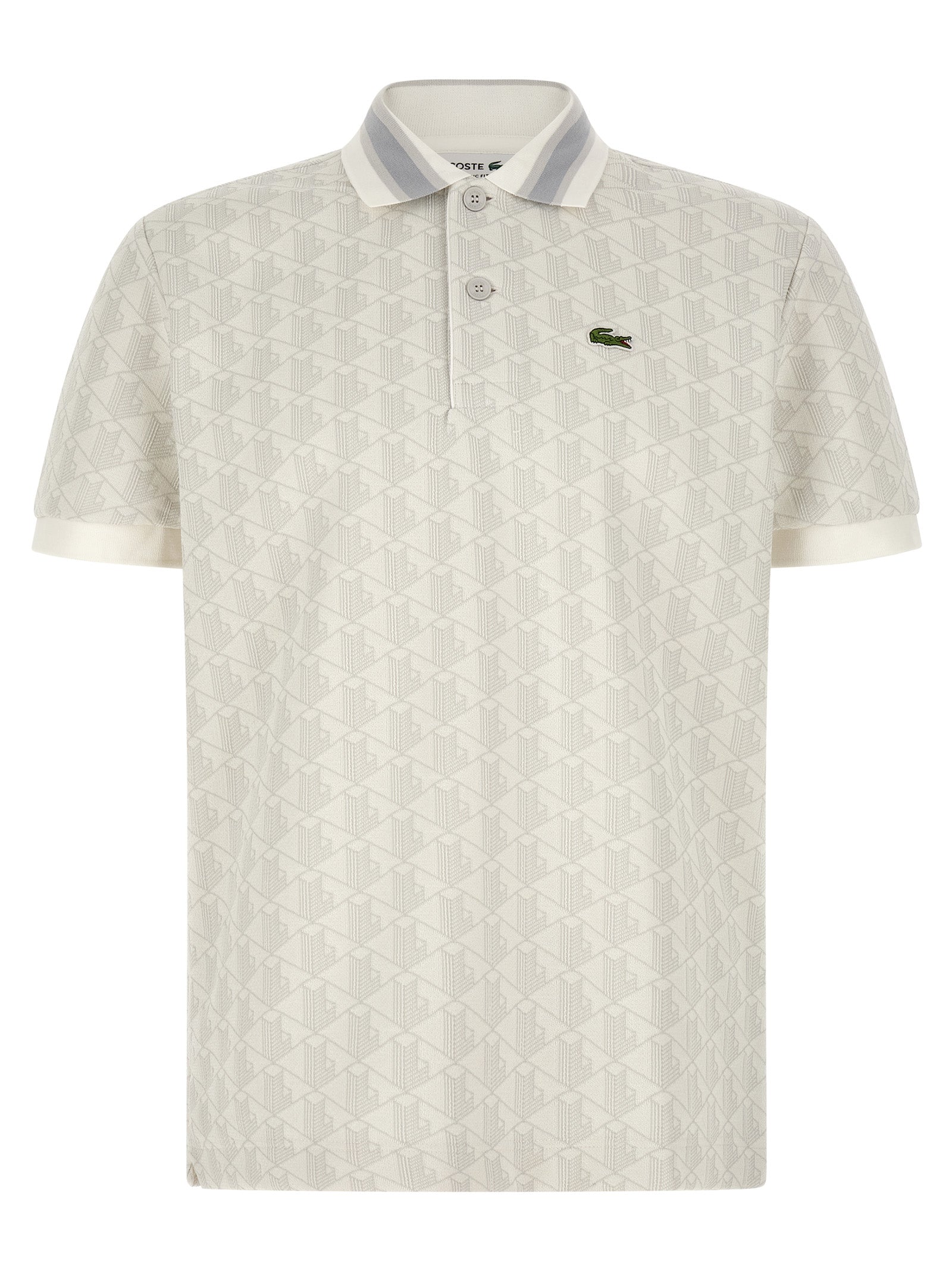 Lacoste White Polyester Polo Shirt