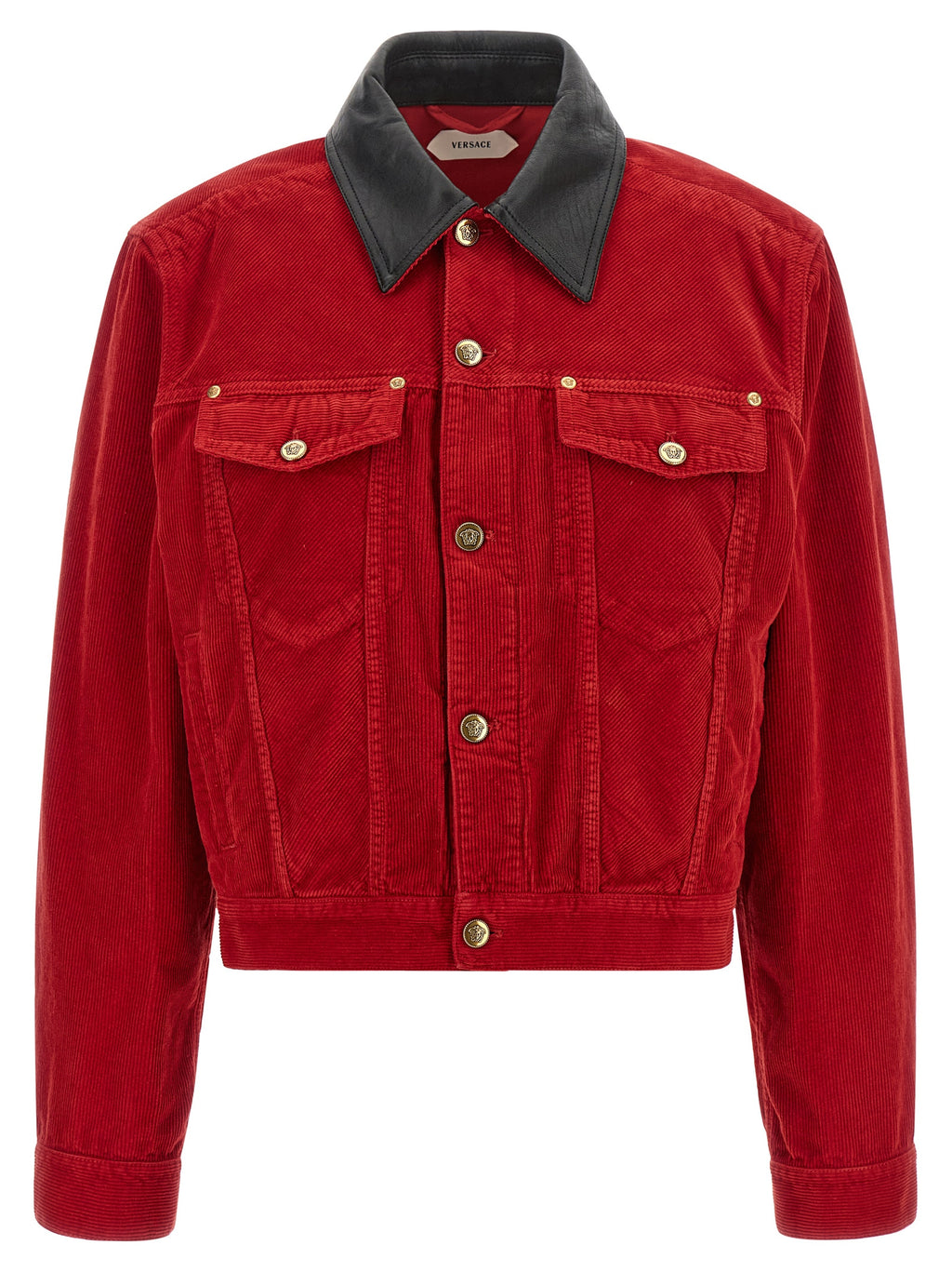 Versace Red Cotton Full-Length Jacket
