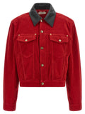 Versace Red Cotton Full-Length Jacket