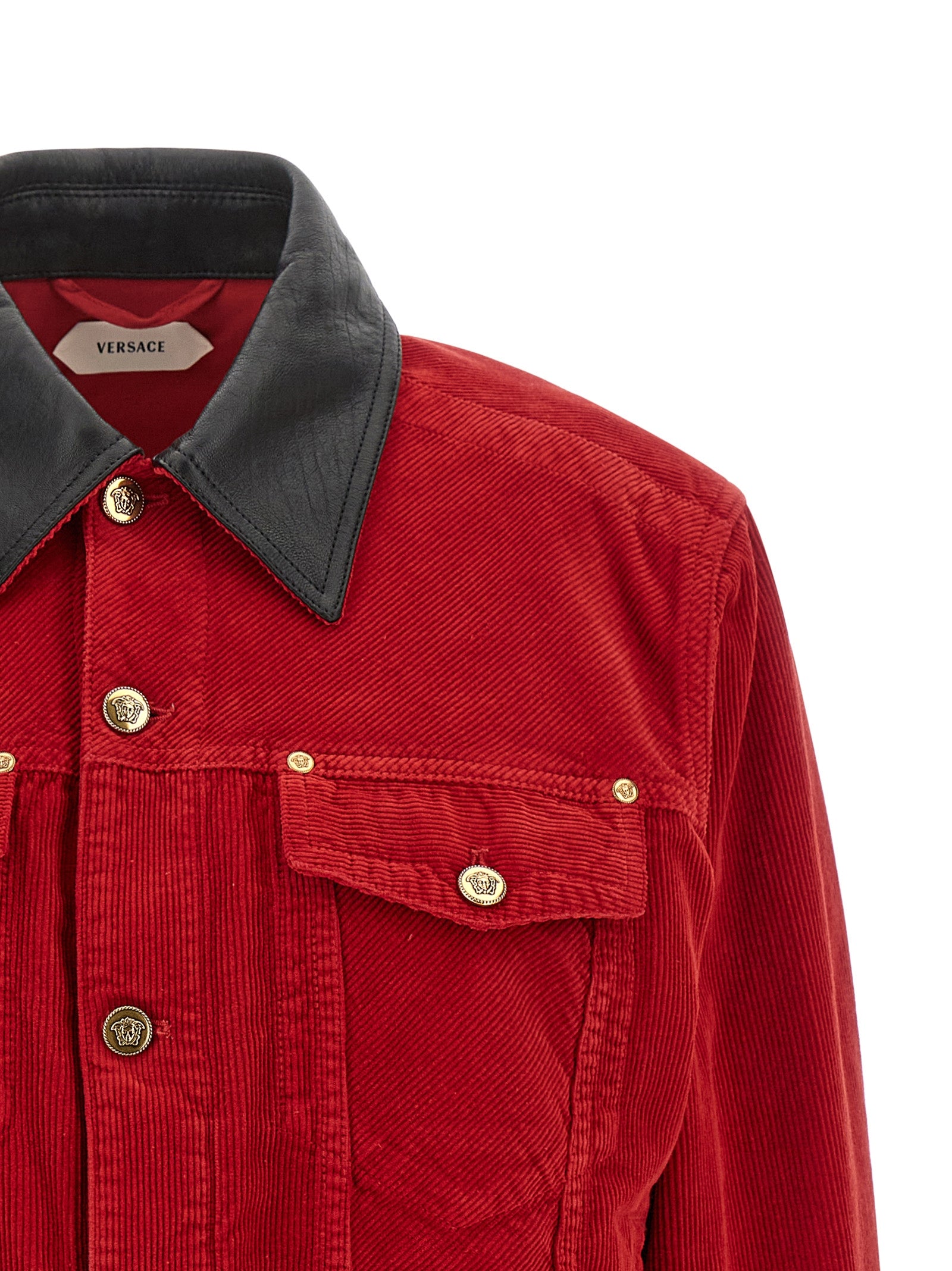 Versace Red Cotton Full-Length Jacket