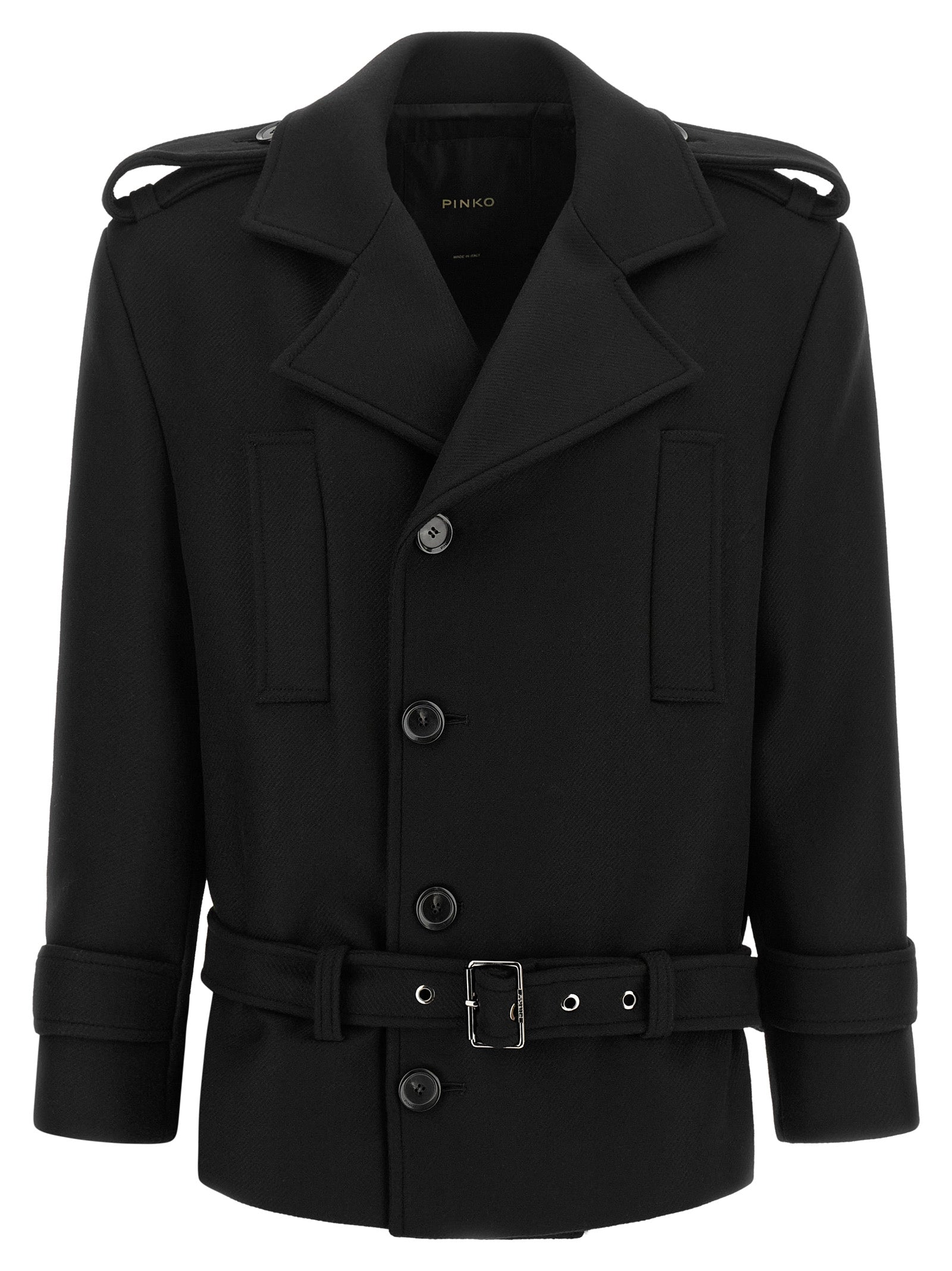 PINKO Black Wool Coat