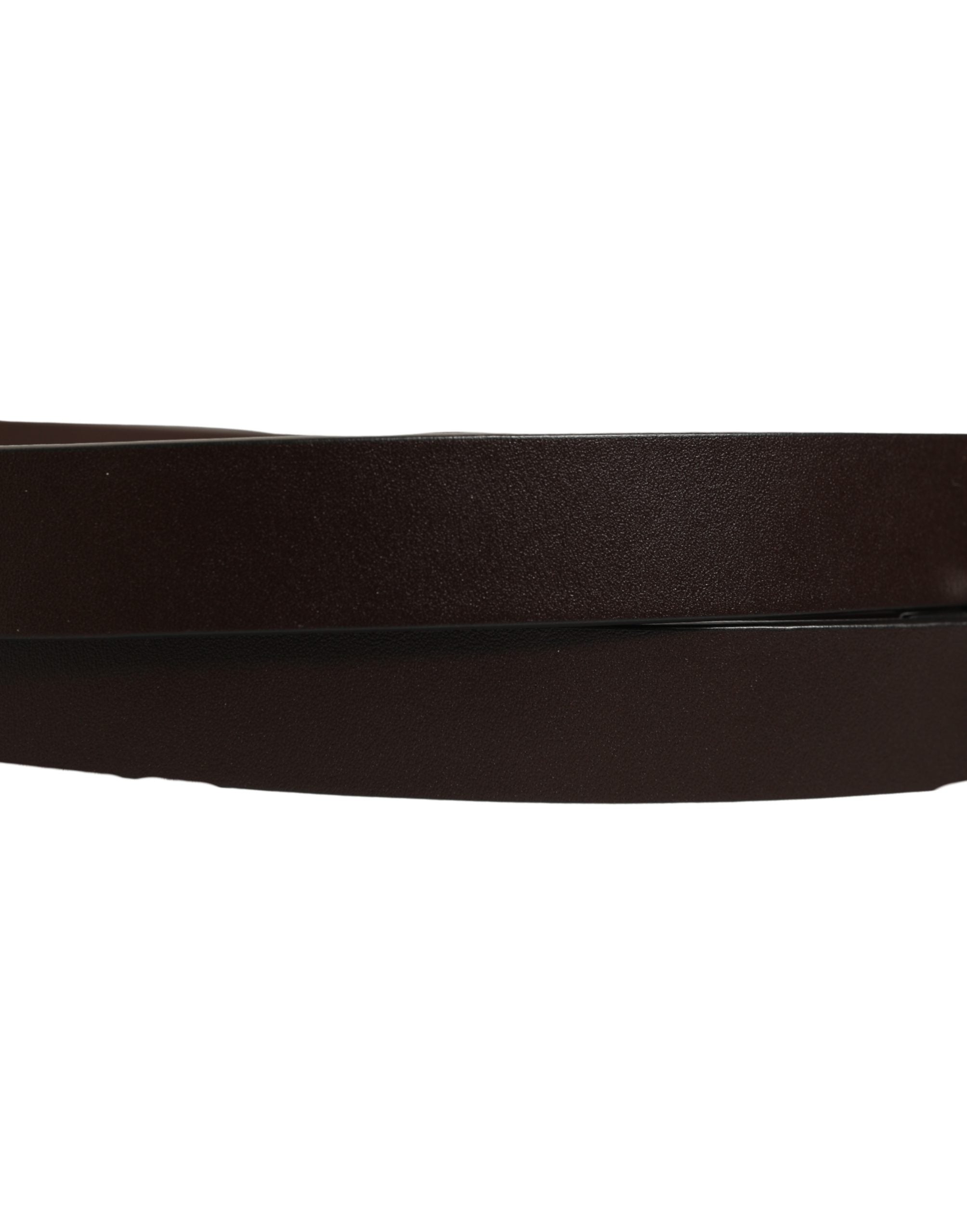 Dolce & Gabbana Brown Leather Double Wrap Metal Buckle Belt