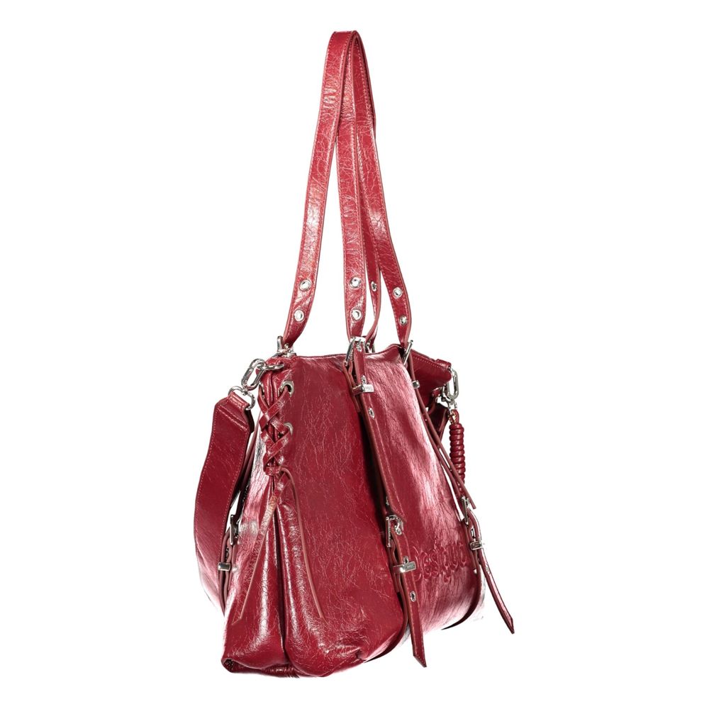 Desigual Rosso Polyurethane Women Bag with Adjustable and Removable Strap