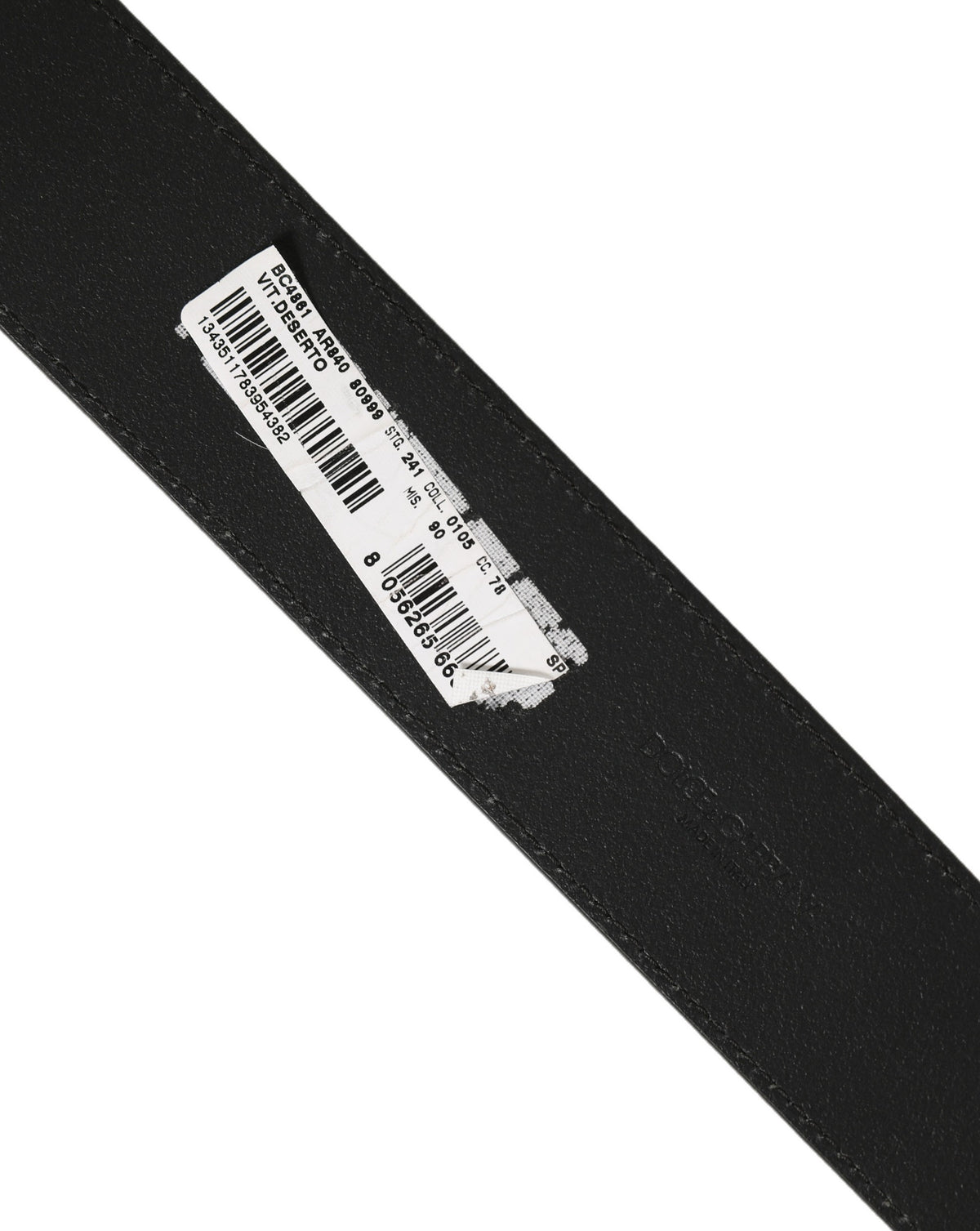 Dolce & Gabbana Black Leather Anchor Logo Metal Buckle Belt