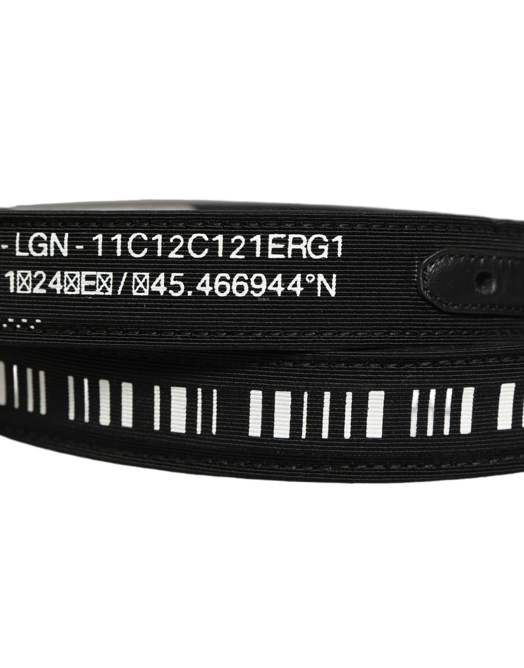 Dolce & Gabbana Black Fabric Leather Barcode Silver Buckle Belt