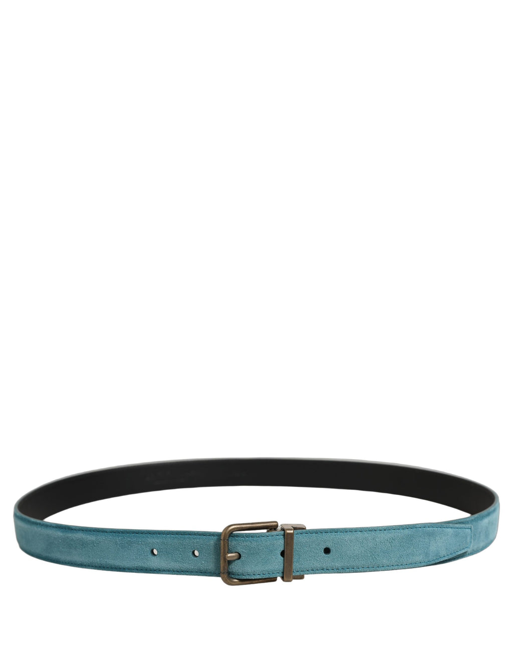 Dolce & Gabbana Men Blue Suede Gold Tone Metal Buckle Belt