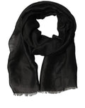 Dolce & Gabbana Black DG Logo Fringed Edge Lace Stole Scarf