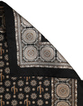 Dolce & Gabbana Black Cactus Silk Pocket Square Foulard Scarf
