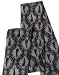 Dolce & Gabbana Gray Baroque Silk Fringed Skinny Foulard Scarf