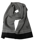 Dolce & Gabbana Black White Geometric Silk Neck Shawl Scarf
