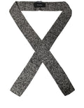 Dolce & Gabbana Black White Herringbone Tweed Shawl Scarf