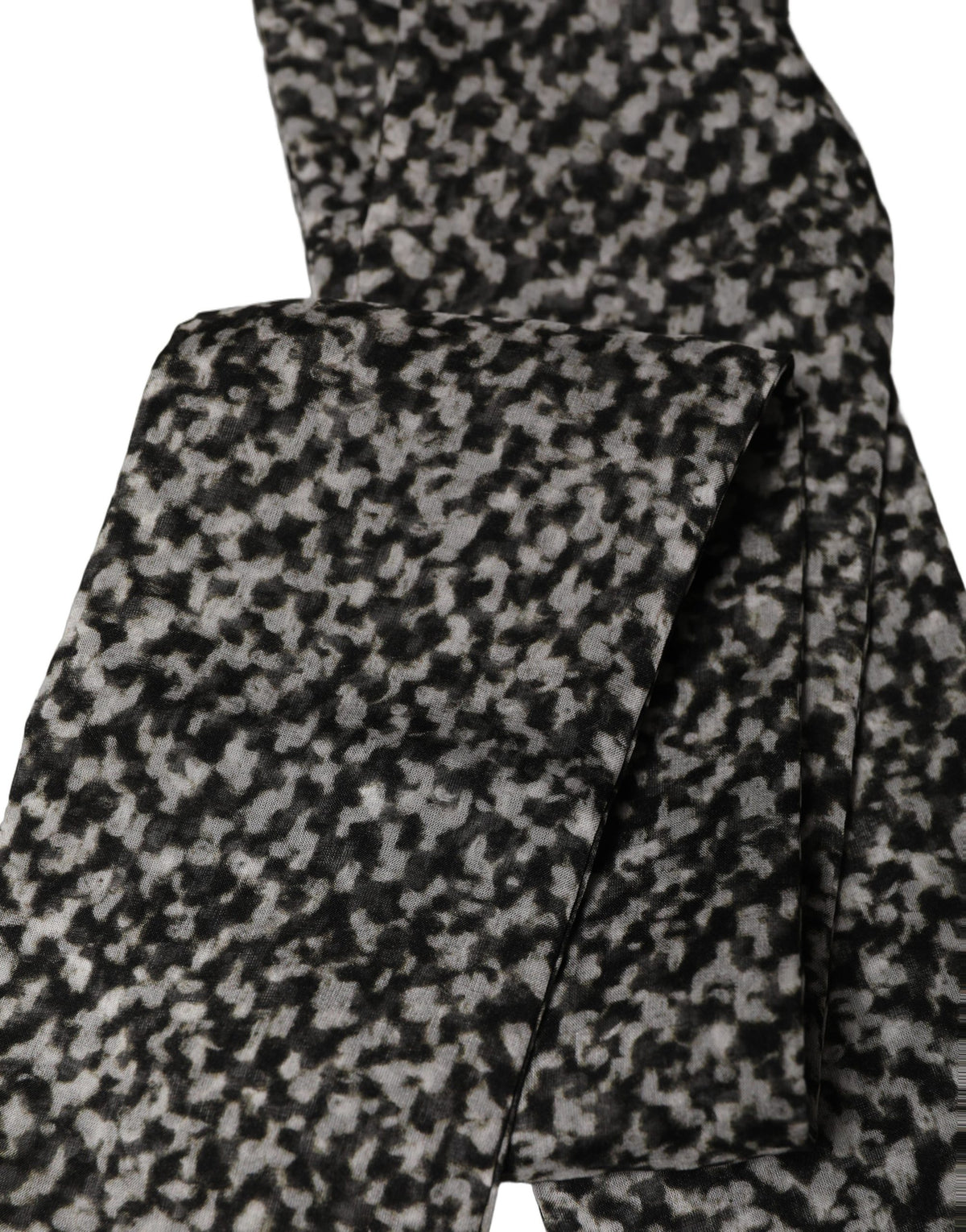 Dolce & Gabbana Black White Herringbone Tweed Shawl Scarf