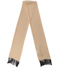 Dolce & Gabbana Beige Silk Dotted Fringed Neck Shawl Scarf