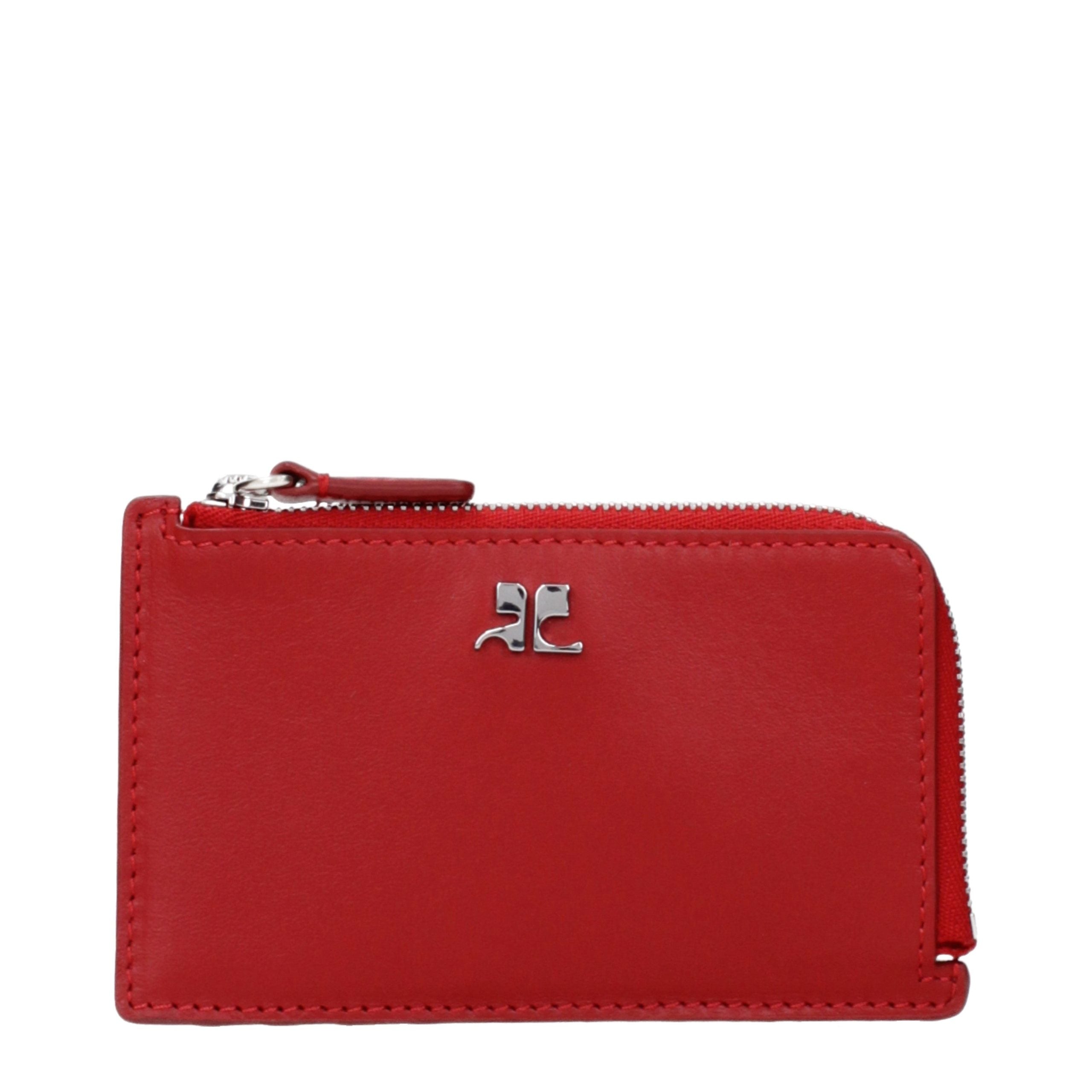 Courrèges Red Leather Wallet