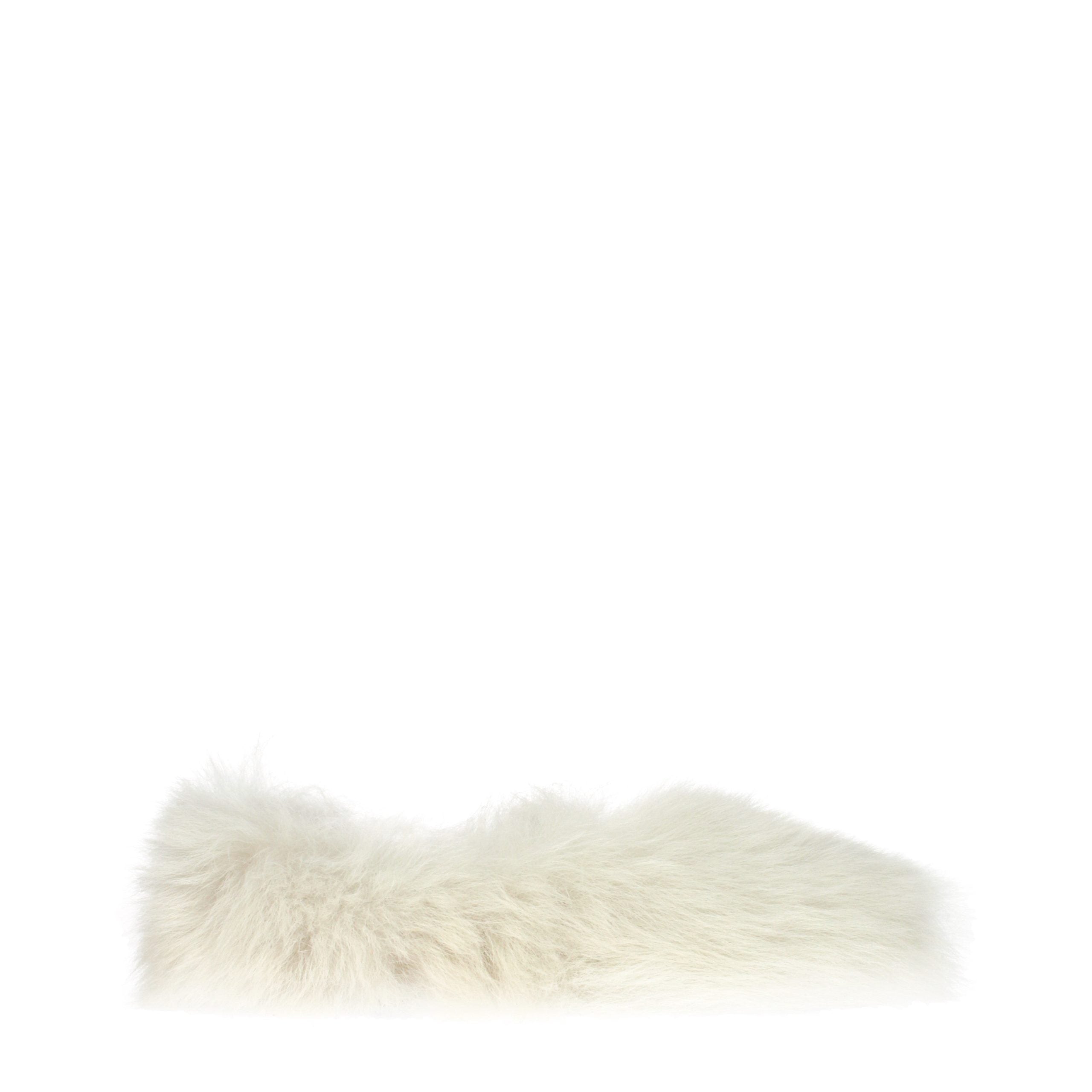 Jil Sander White Fur Slippers
