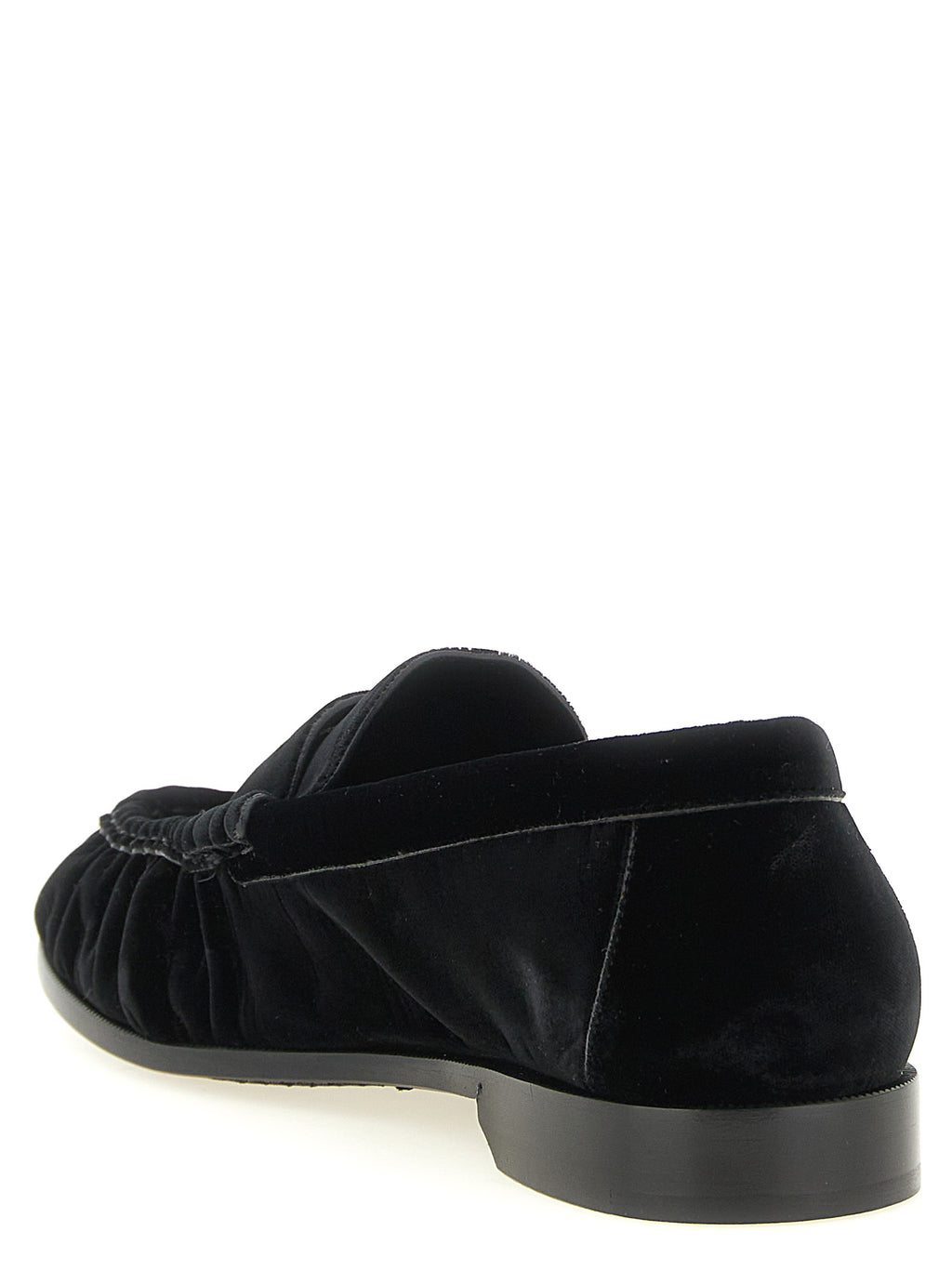 Saint Laurent Black Viscose Slip-On Loafers