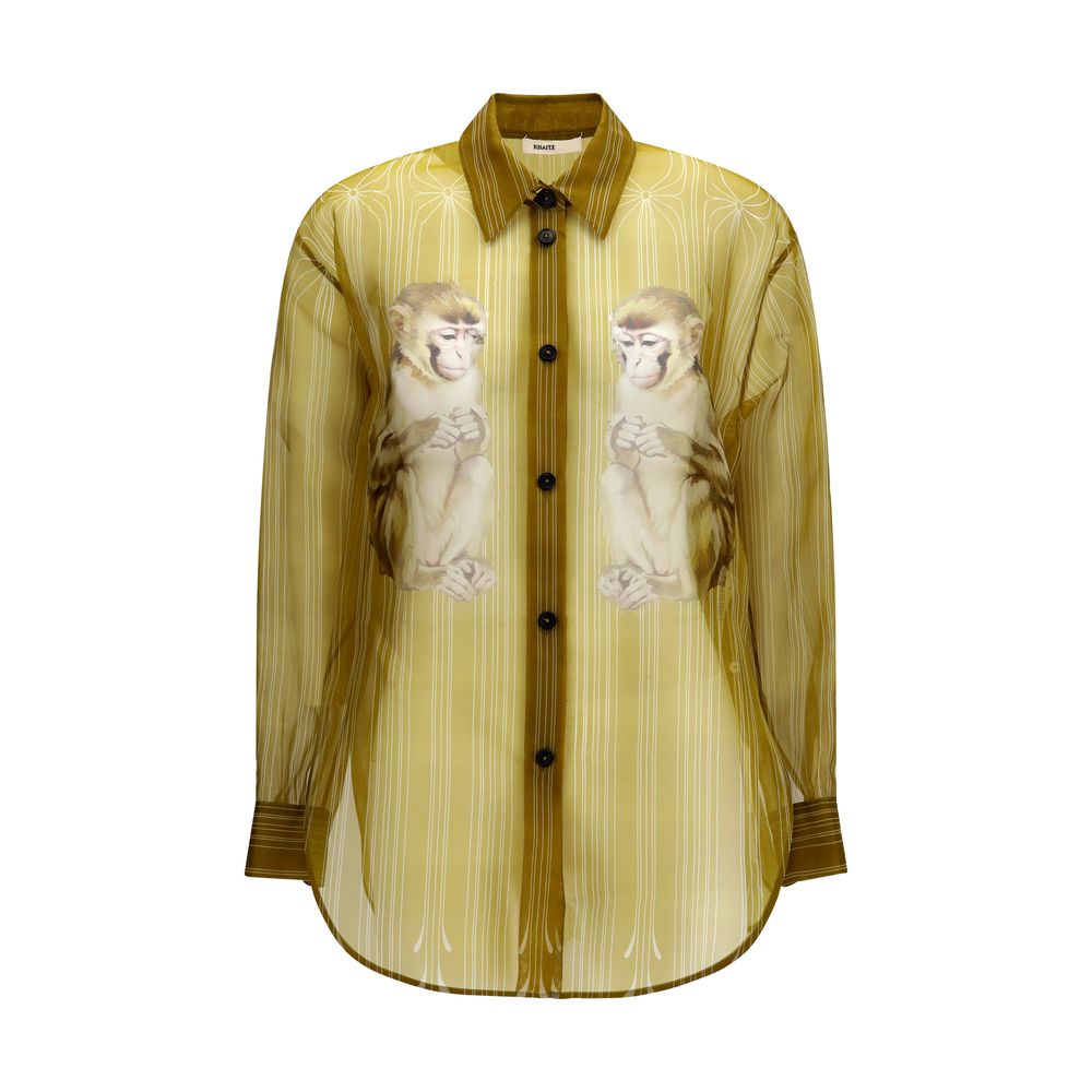 Khaite Beige Silk Pattern Shirt