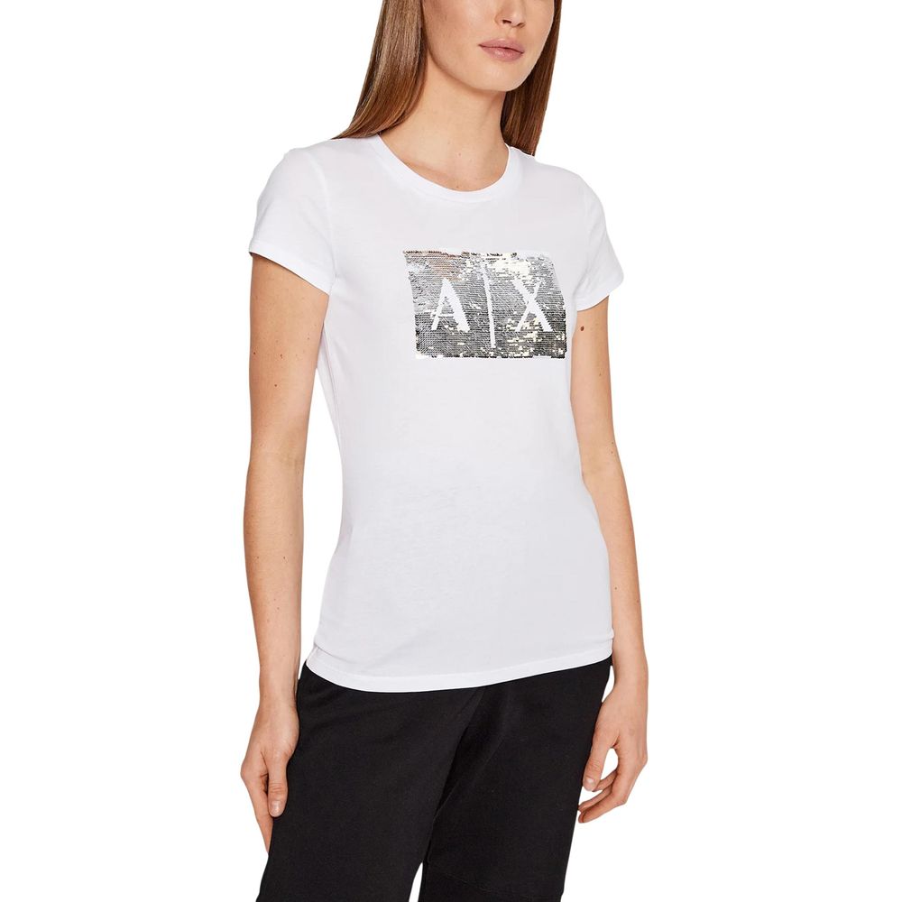 Armani Exchange White Cotton T-Shirt