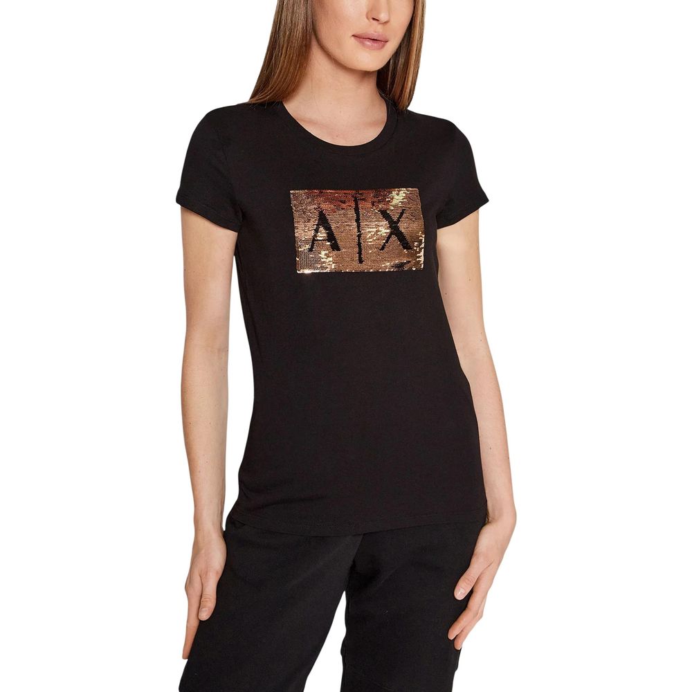 Armani Exchange Black Cotton T-Shirt