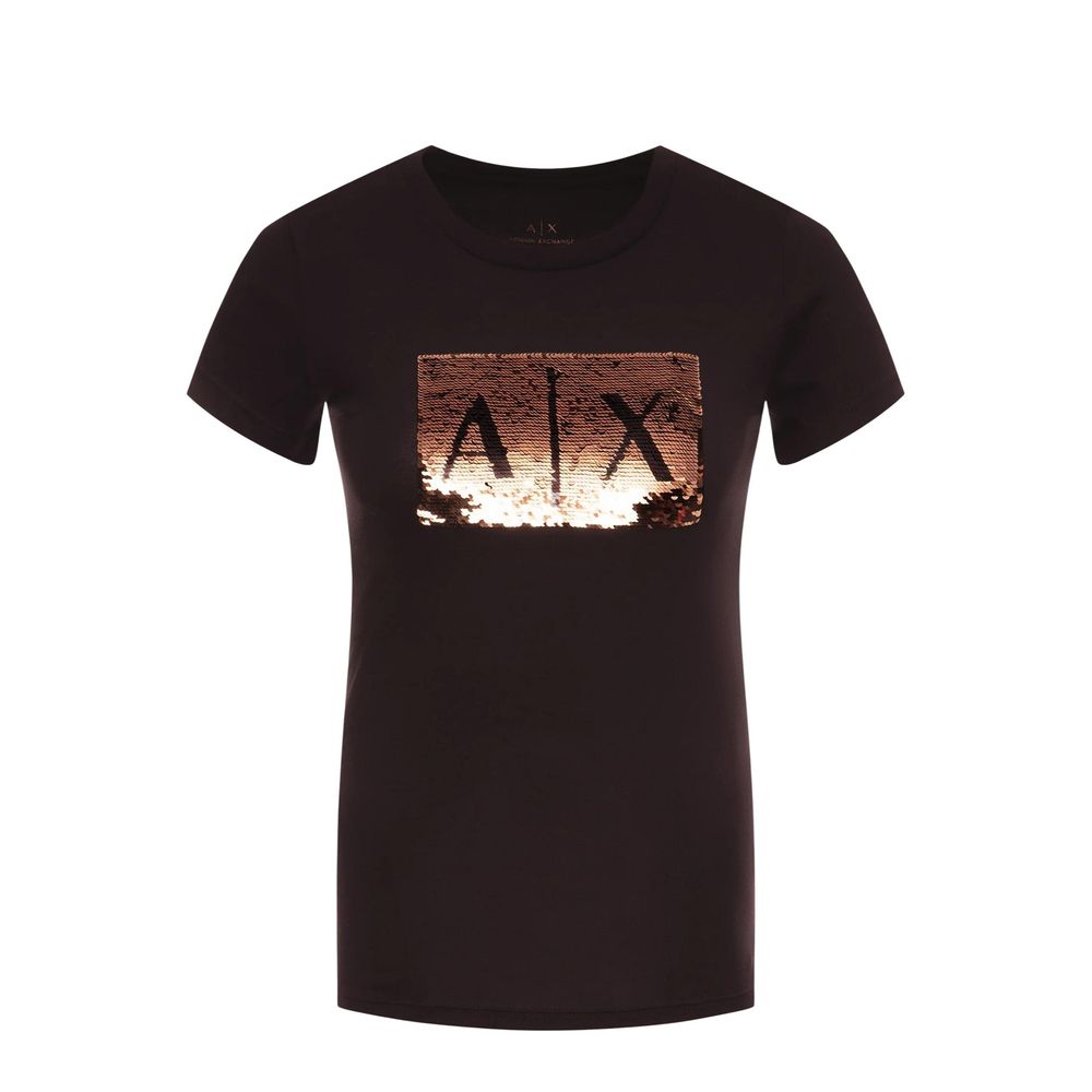 Armani Exchange Black Cotton T-Shirt