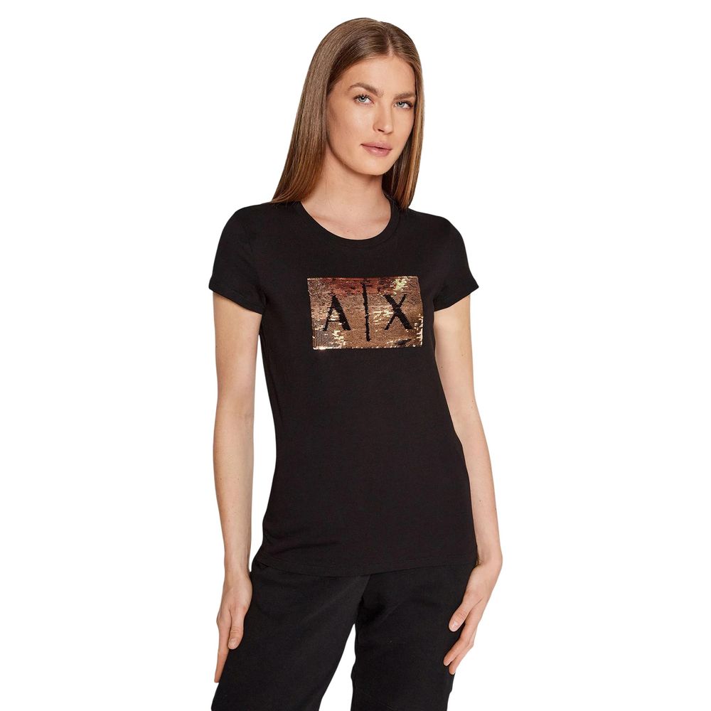 Armani Exchange Black Cotton T-Shirt
