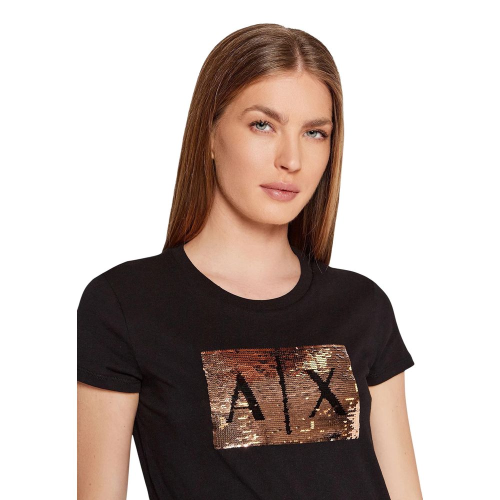 Armani Exchange Black Cotton T-Shirt