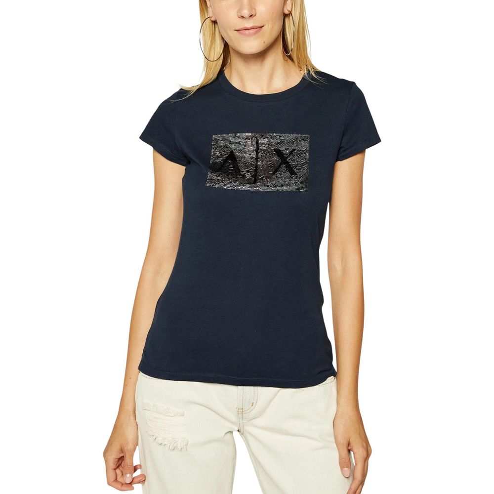 Armani Exchange Blue Cotton T-Shirt