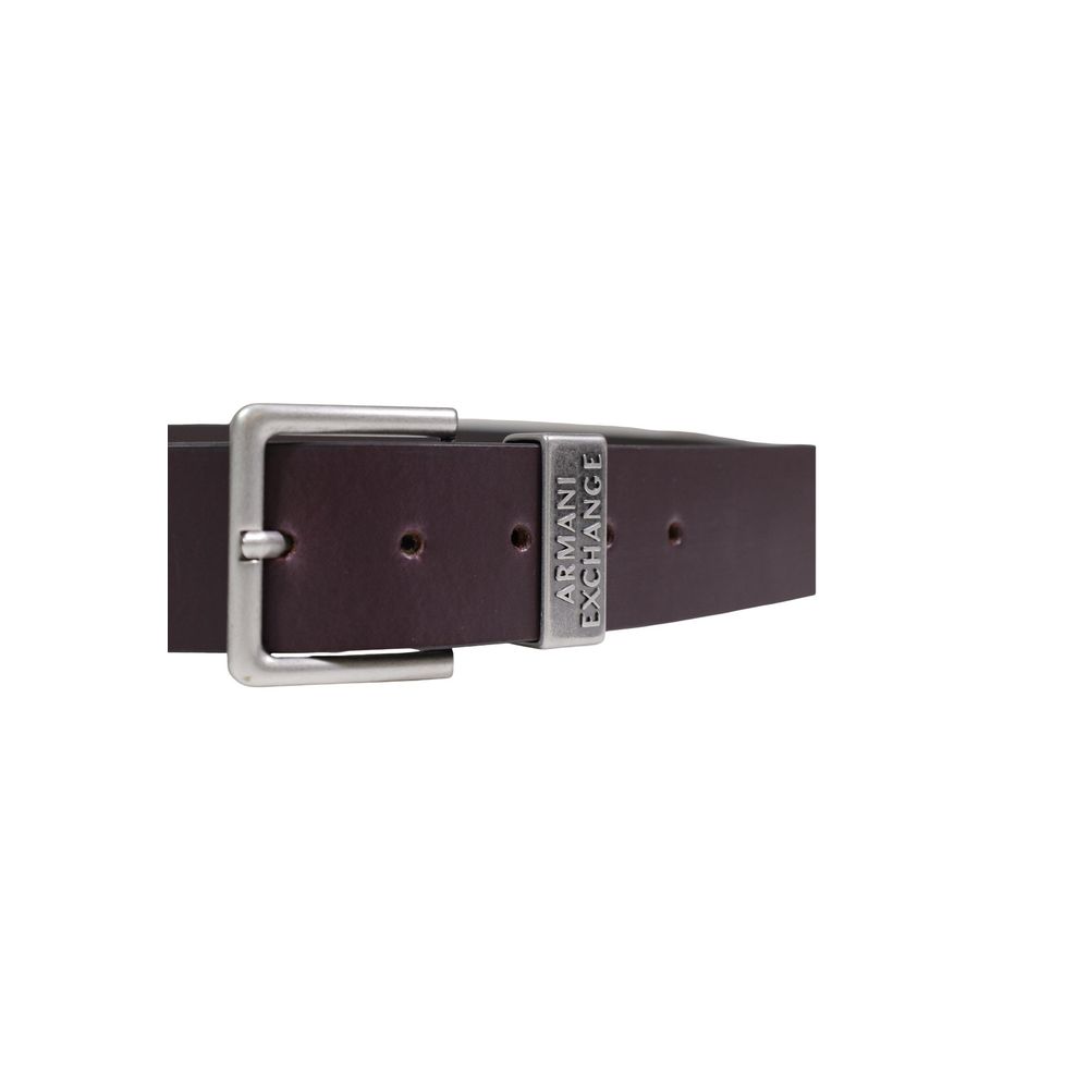 Armani Exchange Brown Leather Regular Belt