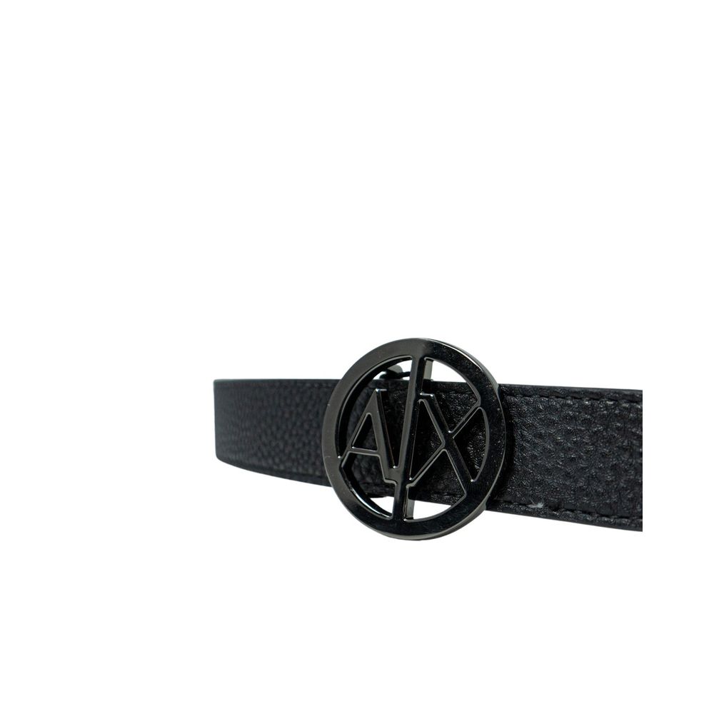 Armani Exchange Black Polyester Thin Belt