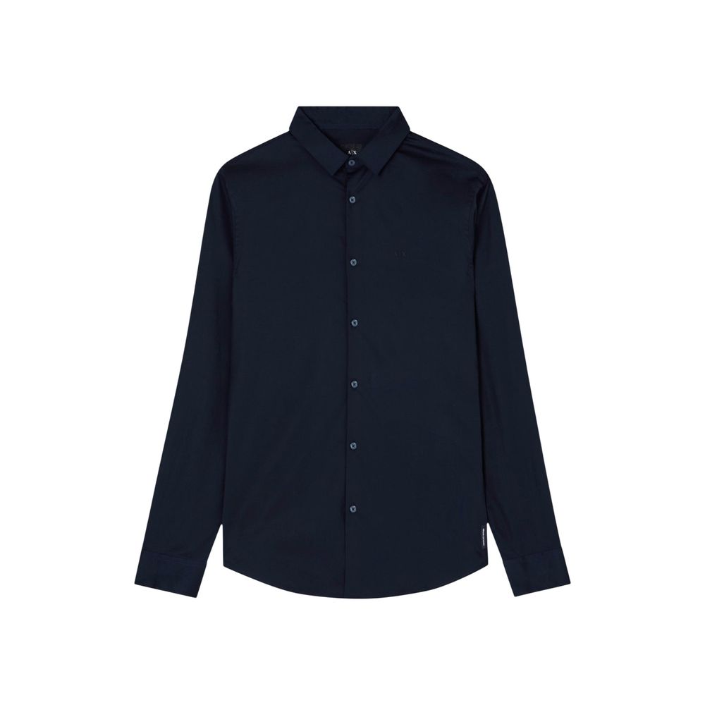 Armani Exchange Blue Cotton Dress Shirt