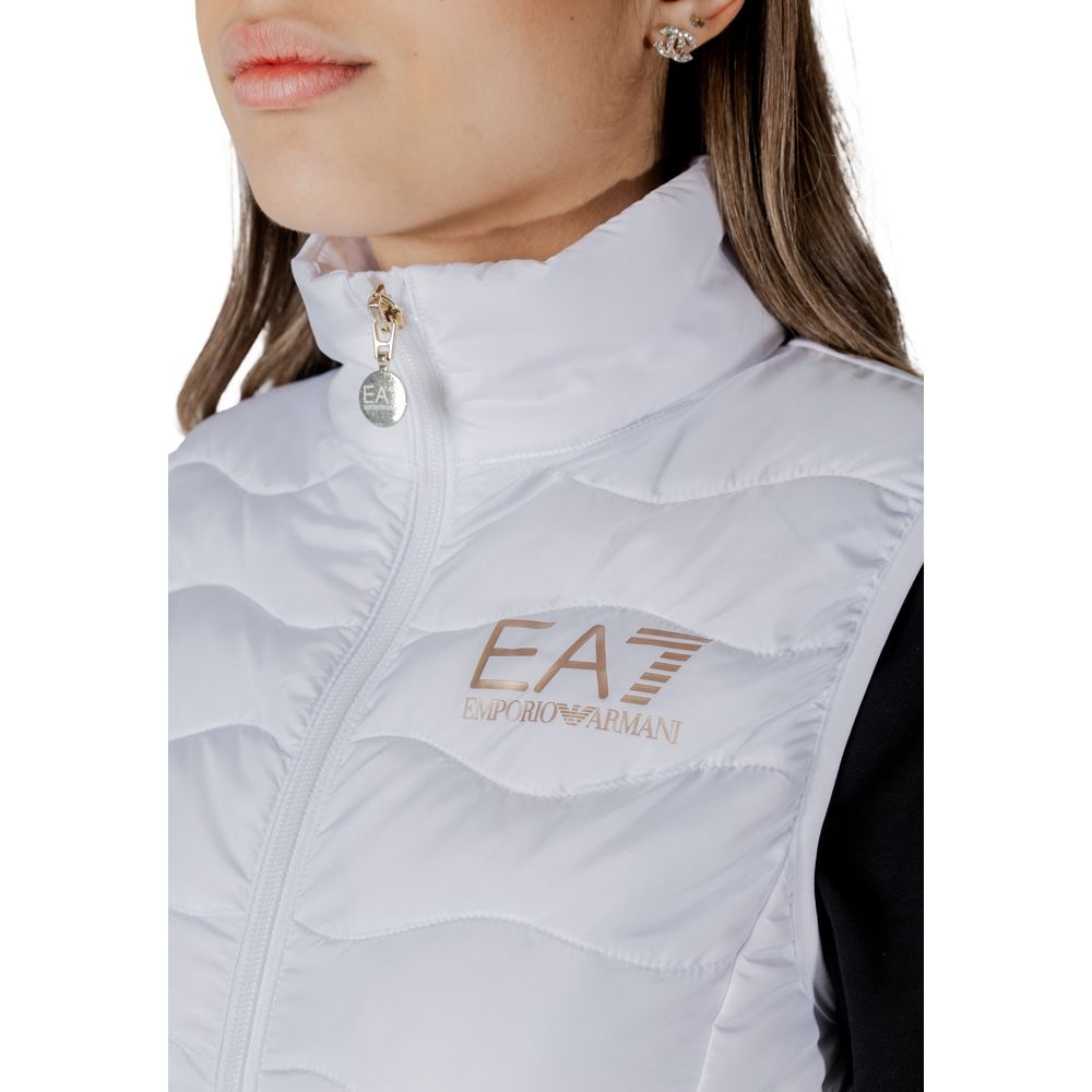 EA7 Emporio Armani White Polyester Sleeveless Jacket