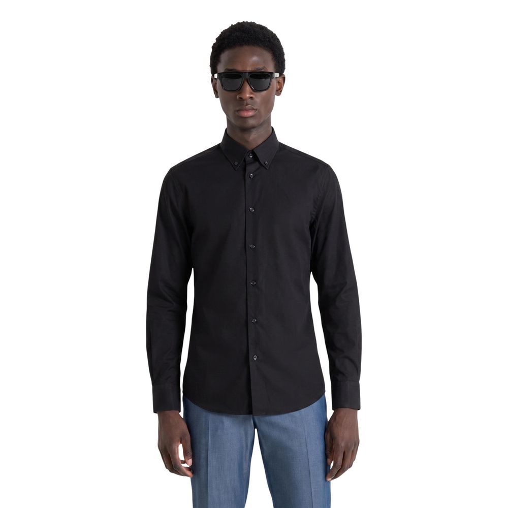Antony Morato Black Cotton Dress Shirt