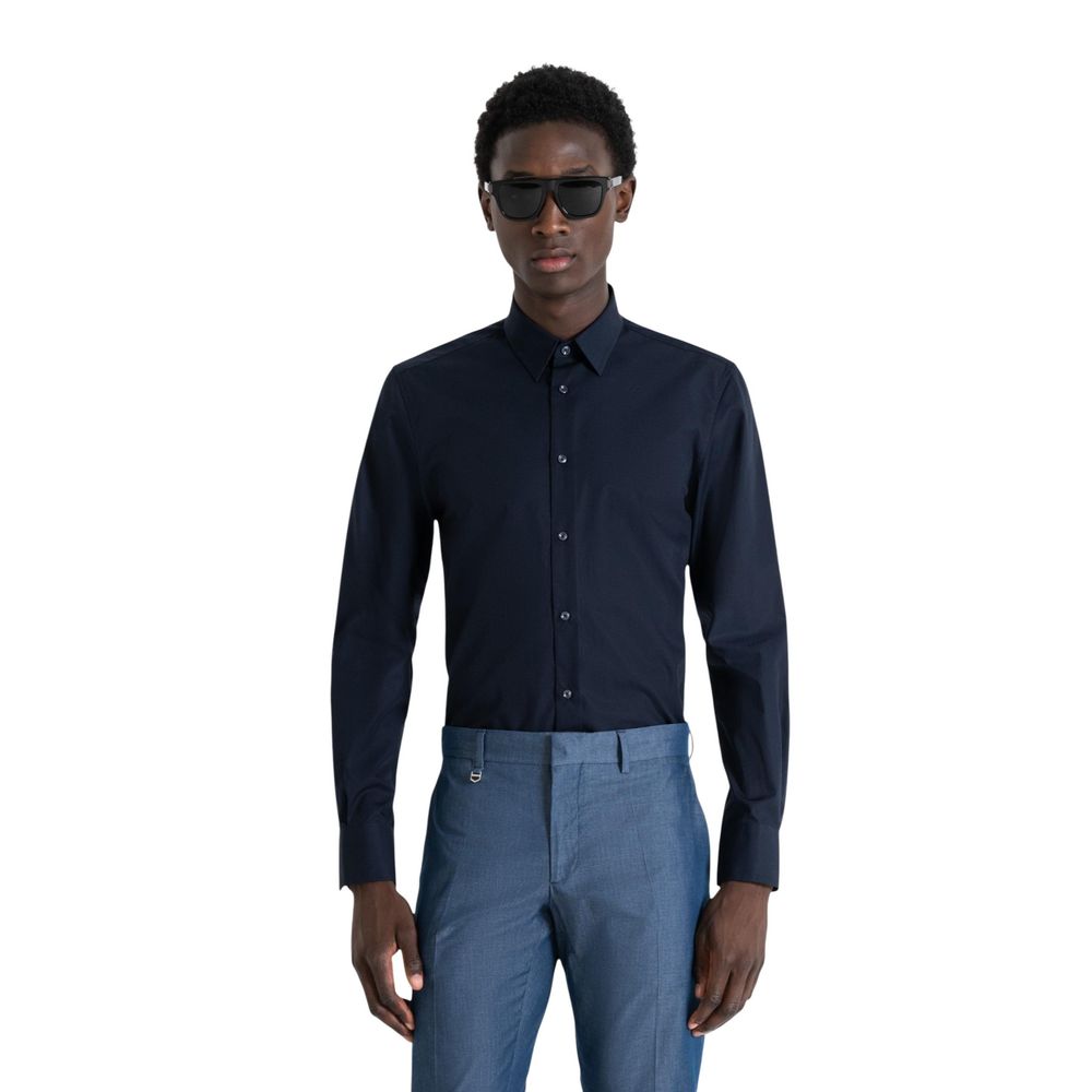 Antony Morato Blue Cotton Dress Shirt