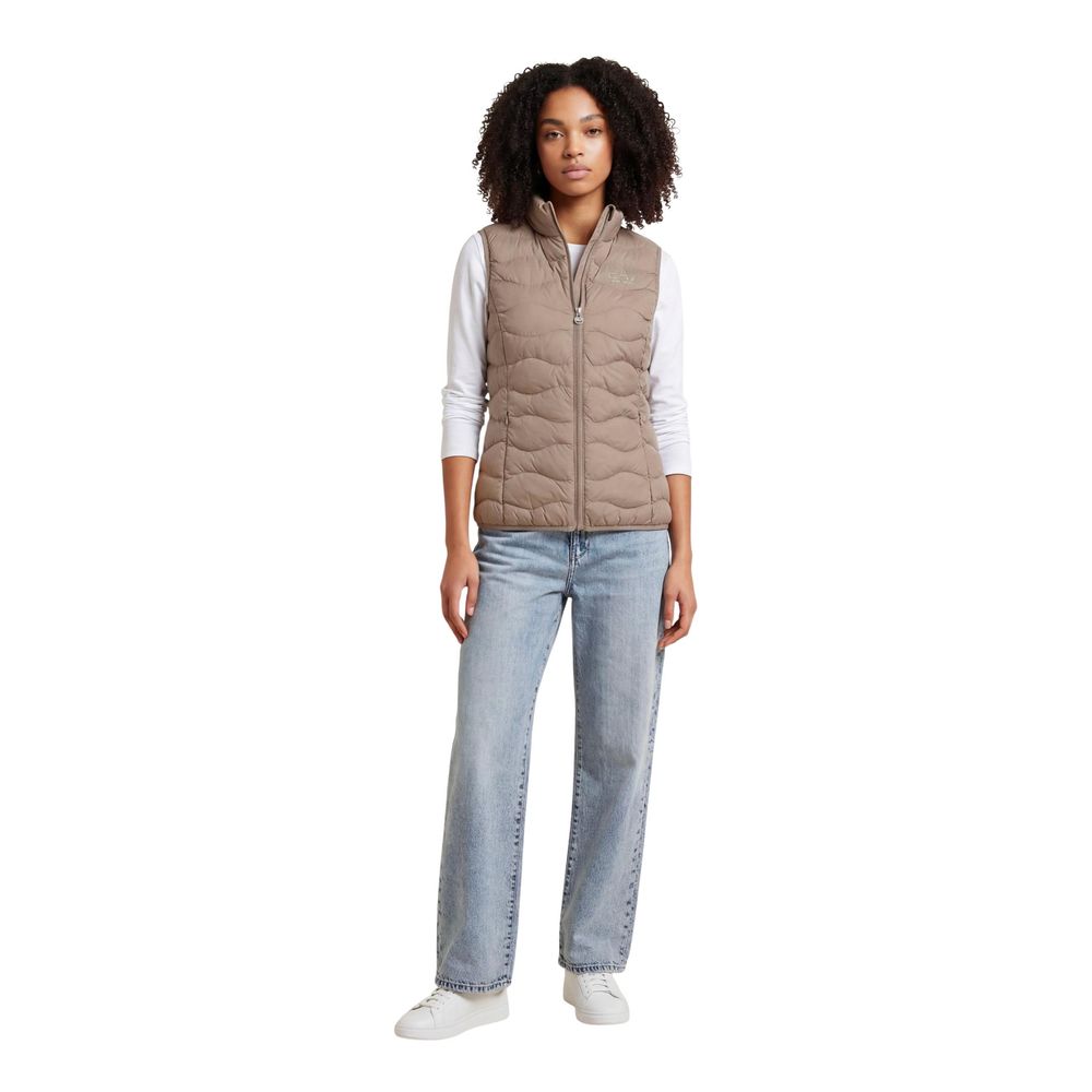 EA7 Emporio Armani Beige Polyester Sleeveless Jacket