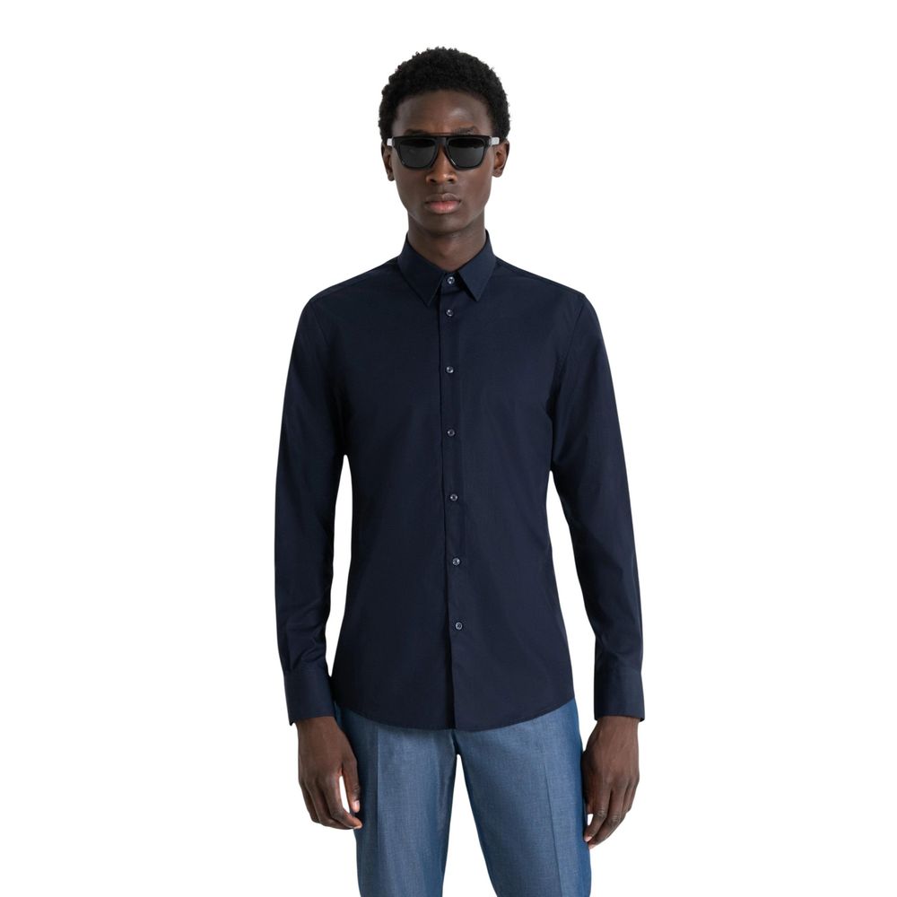 Antony Morato Blue Cotton Dress Shirt