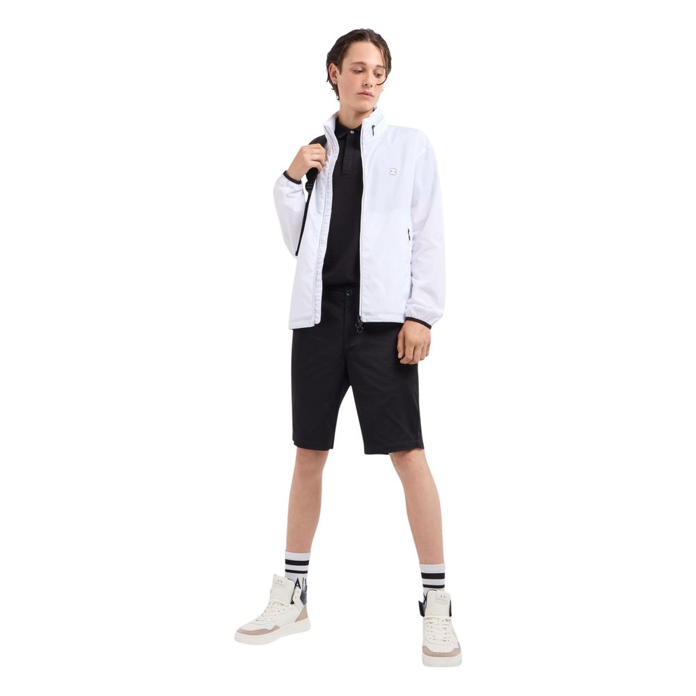 Armani Exchange Black Cotton Bermuda Shorts