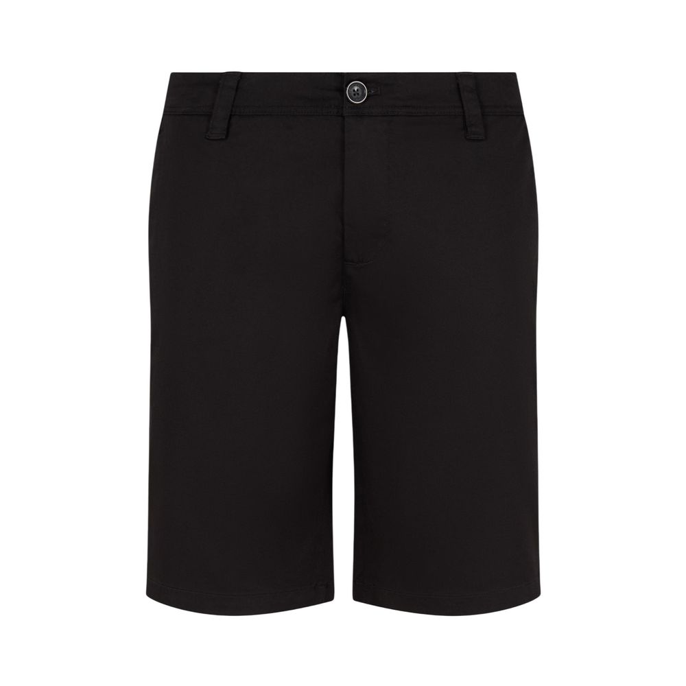 Armani Exchange Black Cotton Bermuda Shorts