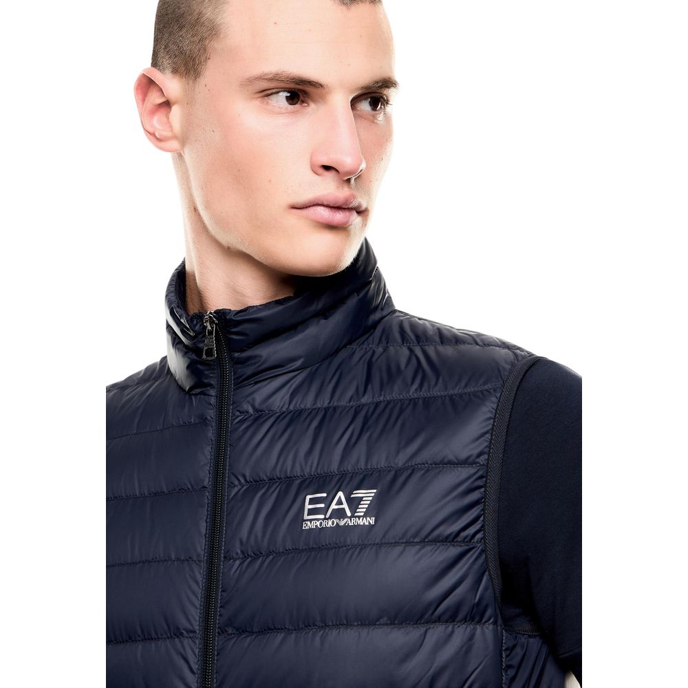 EA7 Emporio Armani Blue Polyamide Sleeveless Jacket