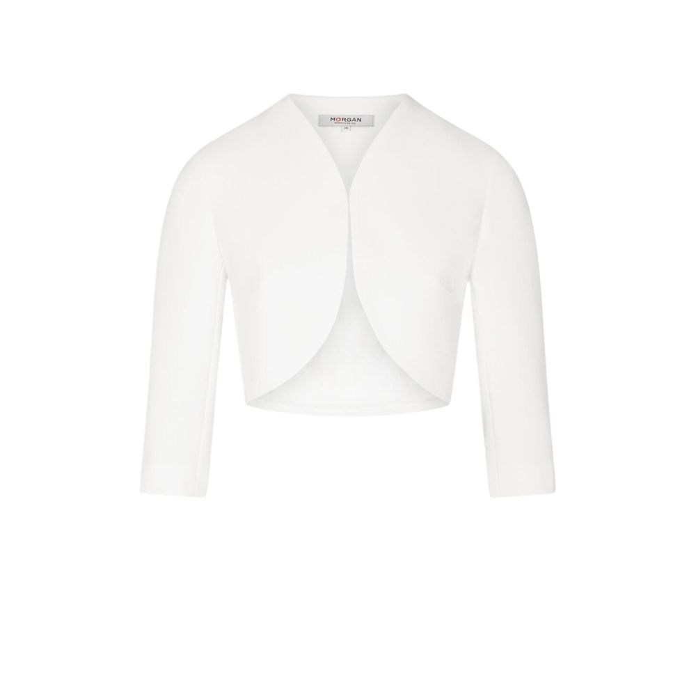Morgan De Toi White Polyester Sleeveless Jacket