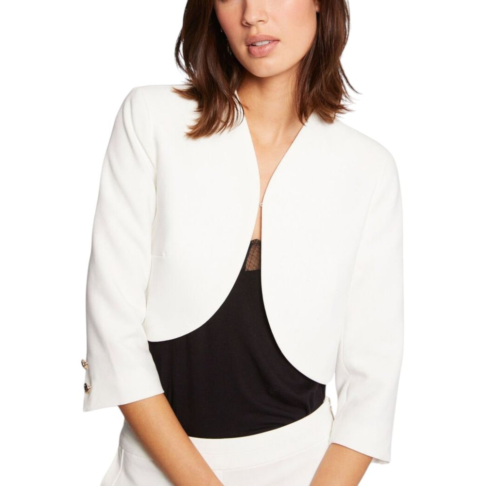Morgan De Toi White Polyester Sleeveless Jacket