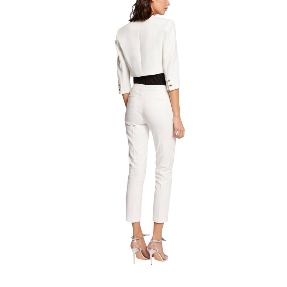 Morgan De Toi White Polyester Sleeveless Jacket