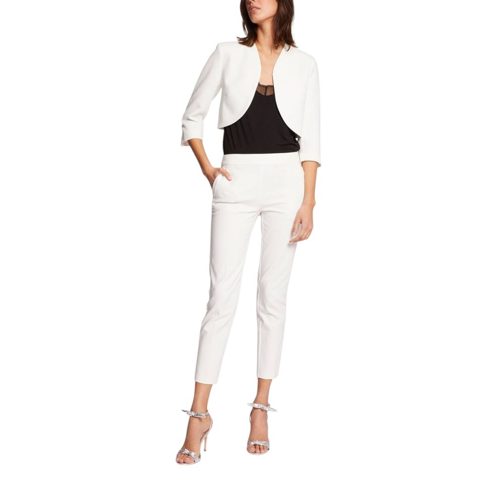 Morgan De Toi White Polyester Sleeveless Jacket