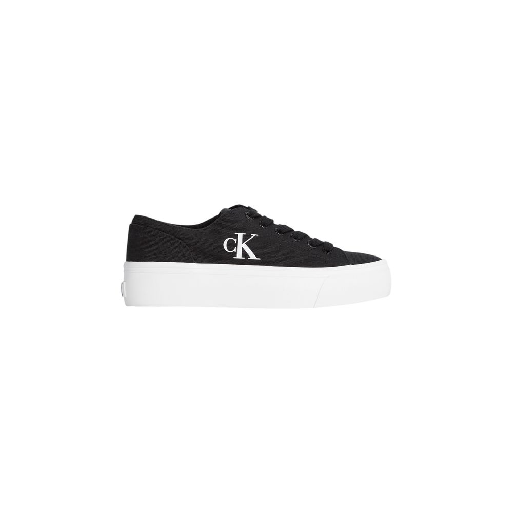 Calvin Klein Jeans Black And White Recycled Cotton Platform Sneakers