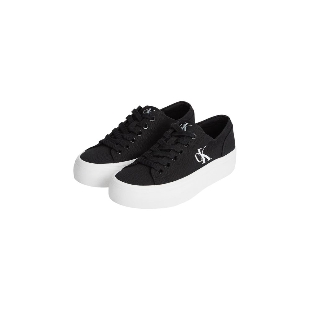 Calvin Klein Jeans Black And White Recycled Cotton Platform Sneakers