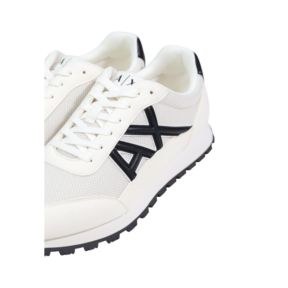Armani Exchange Black And White Polyester Athletic Sneakers