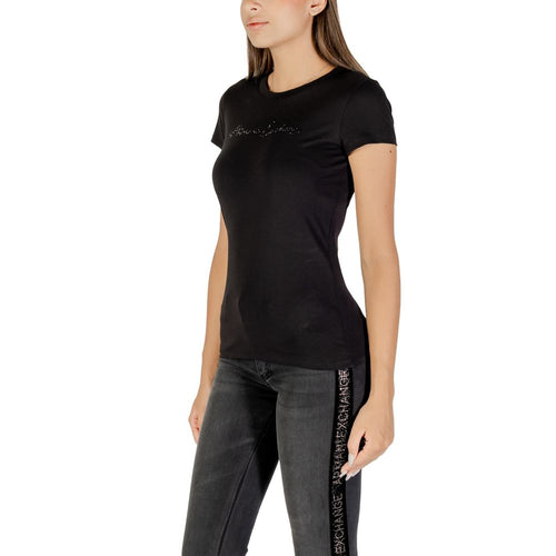 Armani Exchange Schwarzes Baumwoll-T-Shirt