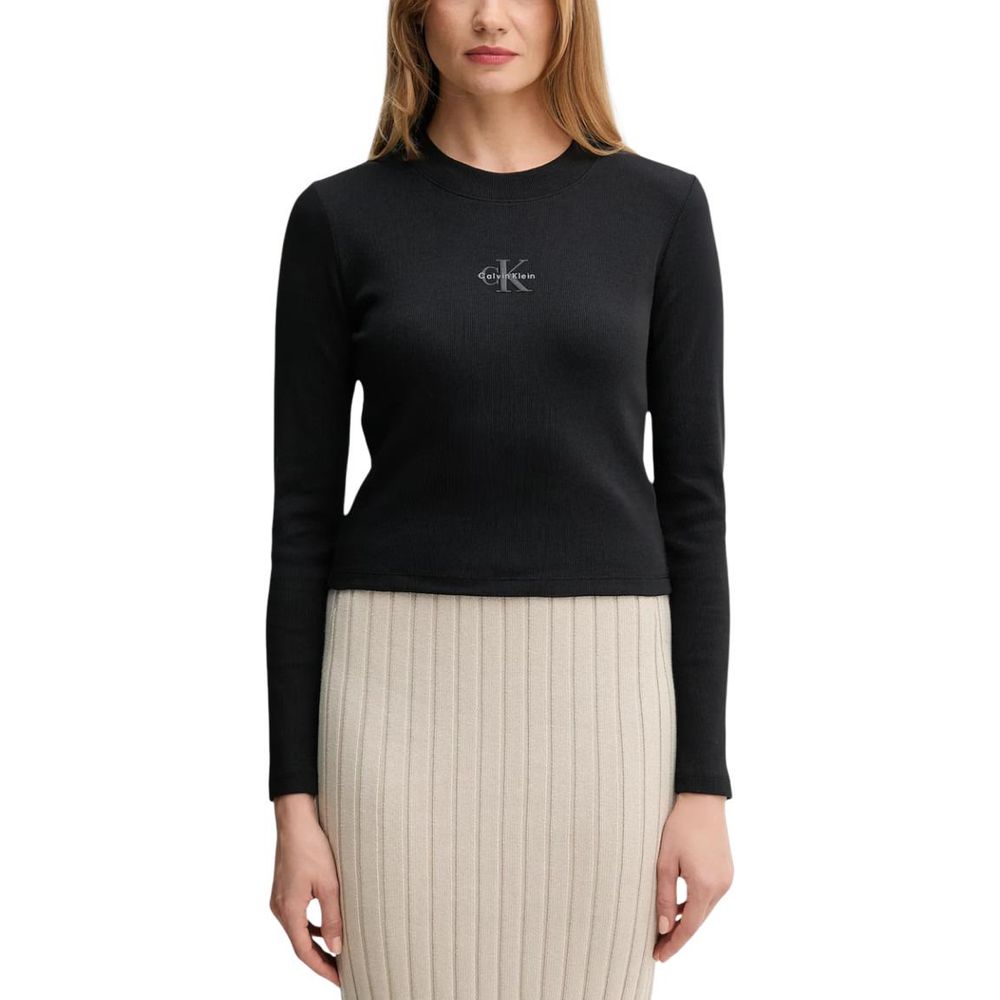 Calvin Klein Jeans Black Cotton Long Sleeve T-Shirt